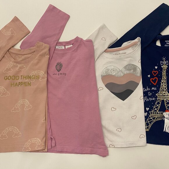 3-4 Long Sleeves shirts girls bundle - Picture 1 of 5